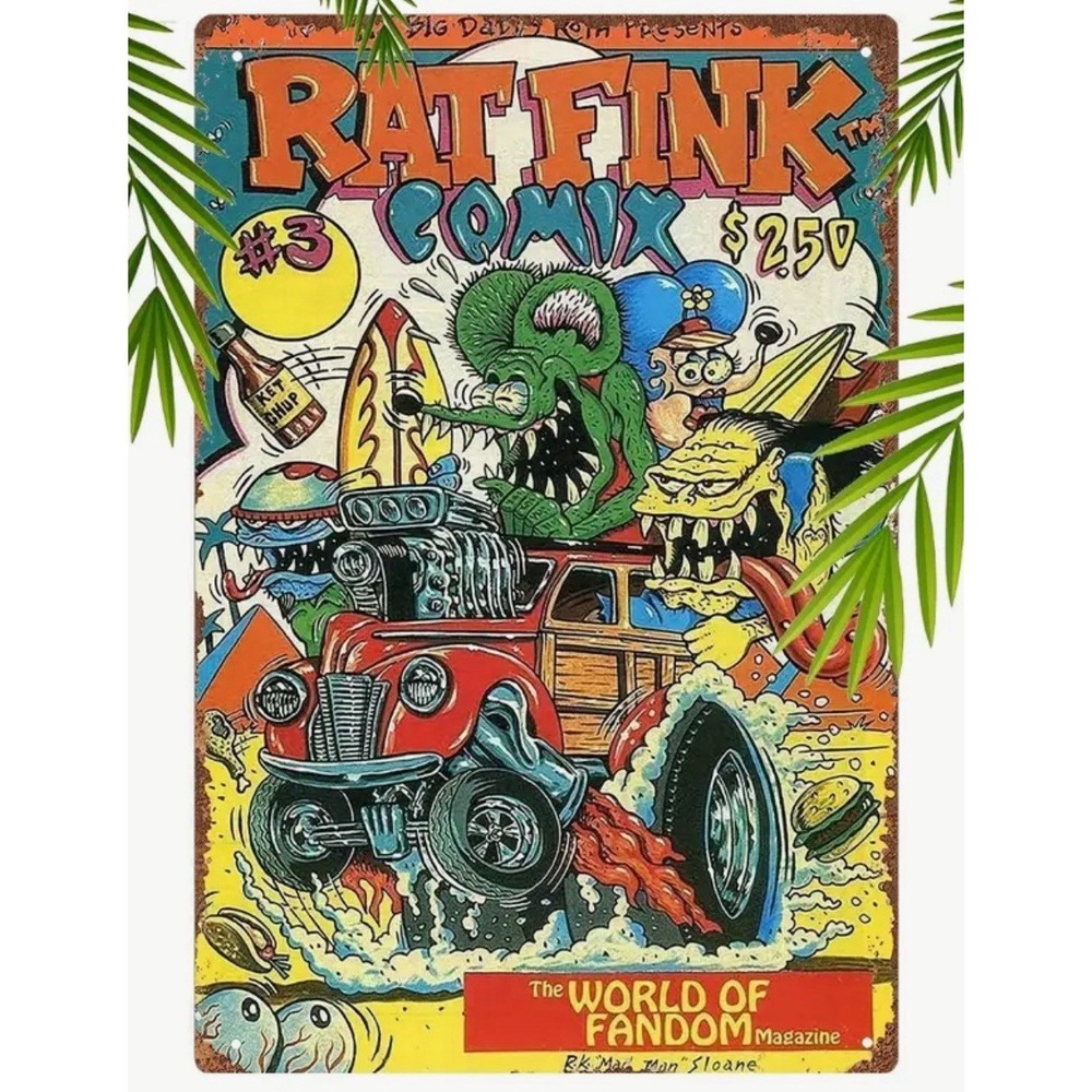 Rat‎ Fink Comix Tin Metal Signs Big Daddy 8x12 Daddy Roth Garage Bar Man Cave